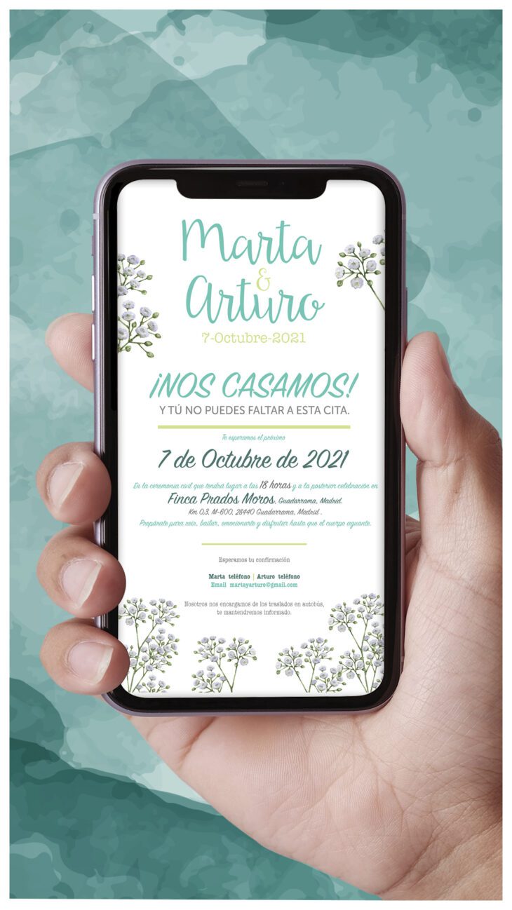 Invitación boda digital Paniculata_Online
