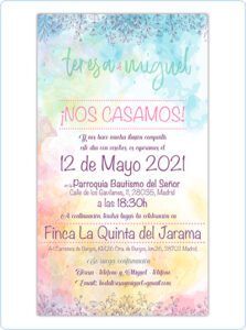 invitacion boda digital primavera flores y color