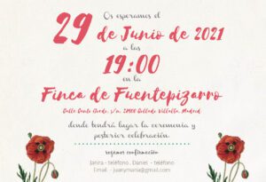 Invitación de Boda Florales Amapolas Rojas