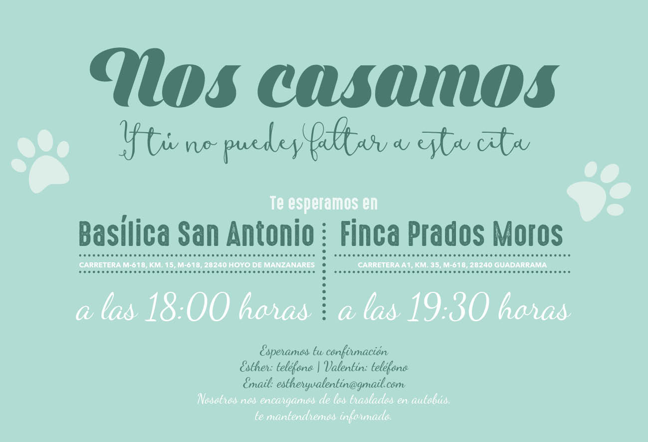 Invitación Boda con Gatitos Invitación Boda con Gatitos