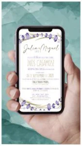 invitación boda digital Lavanda Online