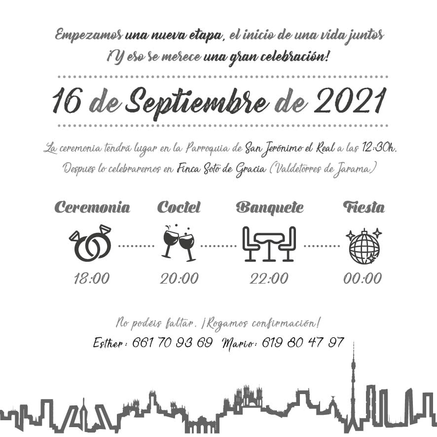 invitacion boda viajes madrid skyline invitacion boda viajes madrid skyline