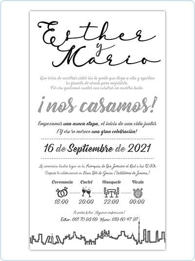 Invitación de Boda Viajes Madrid