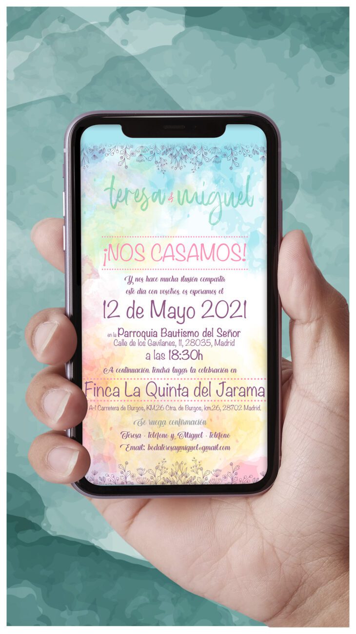 invitacion boda digital primavera flores