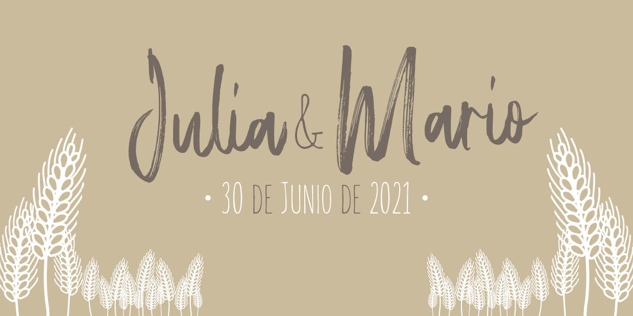 Invitaciones de Boda Rústicas Espiga Trigo