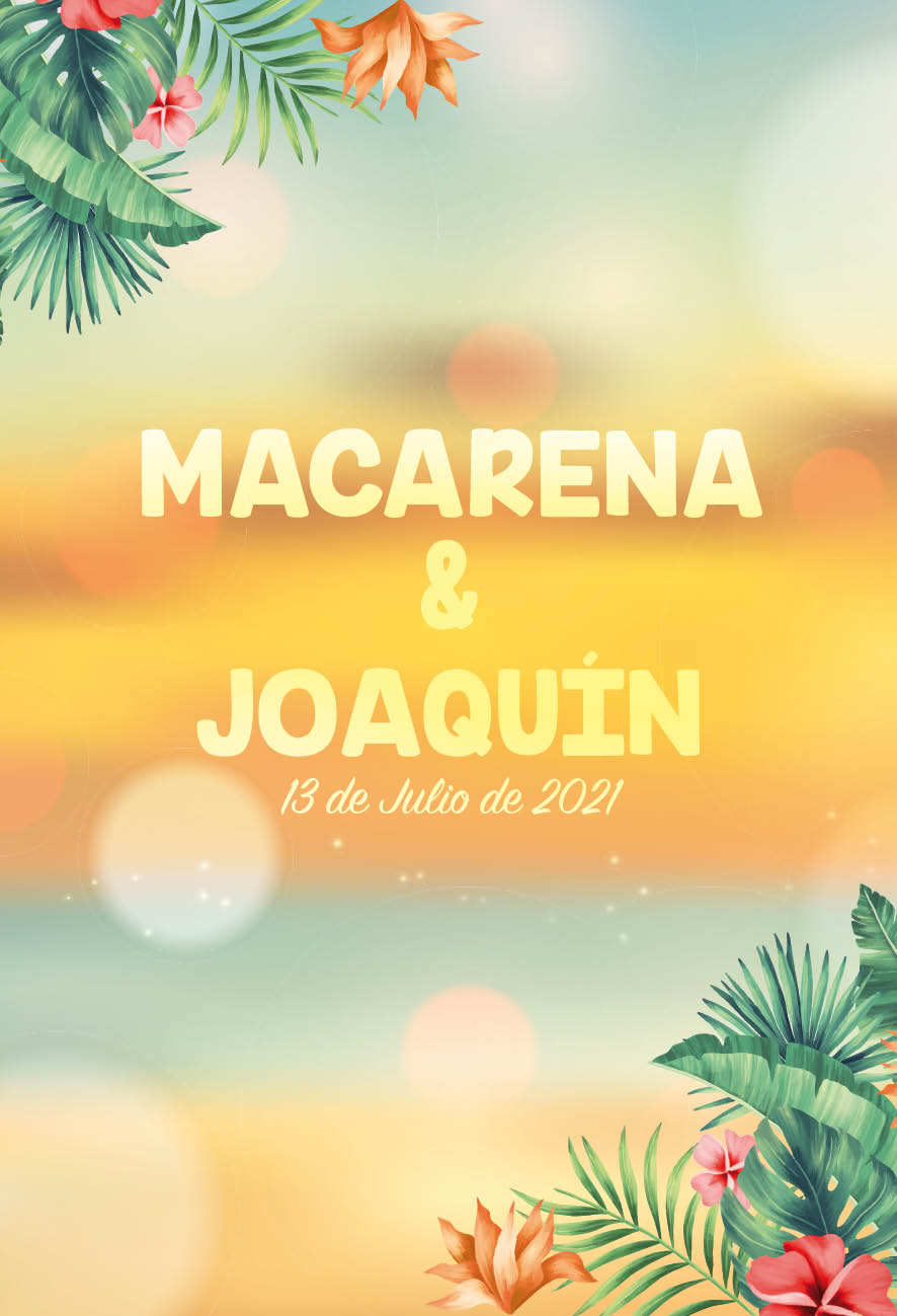Invitaciones Boda Verano Tropicales Color