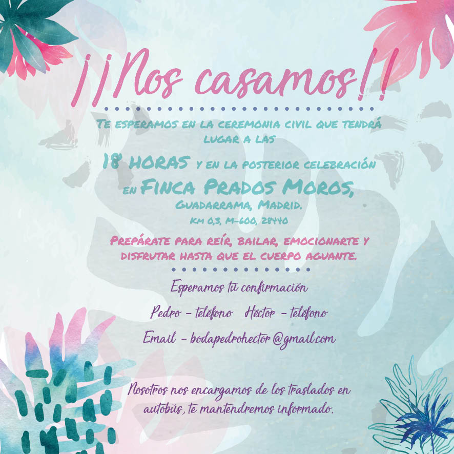 Invitaciones de Boda Marítimas Algas Colores Invitaciones de Boda Marítimas Algas Colores
