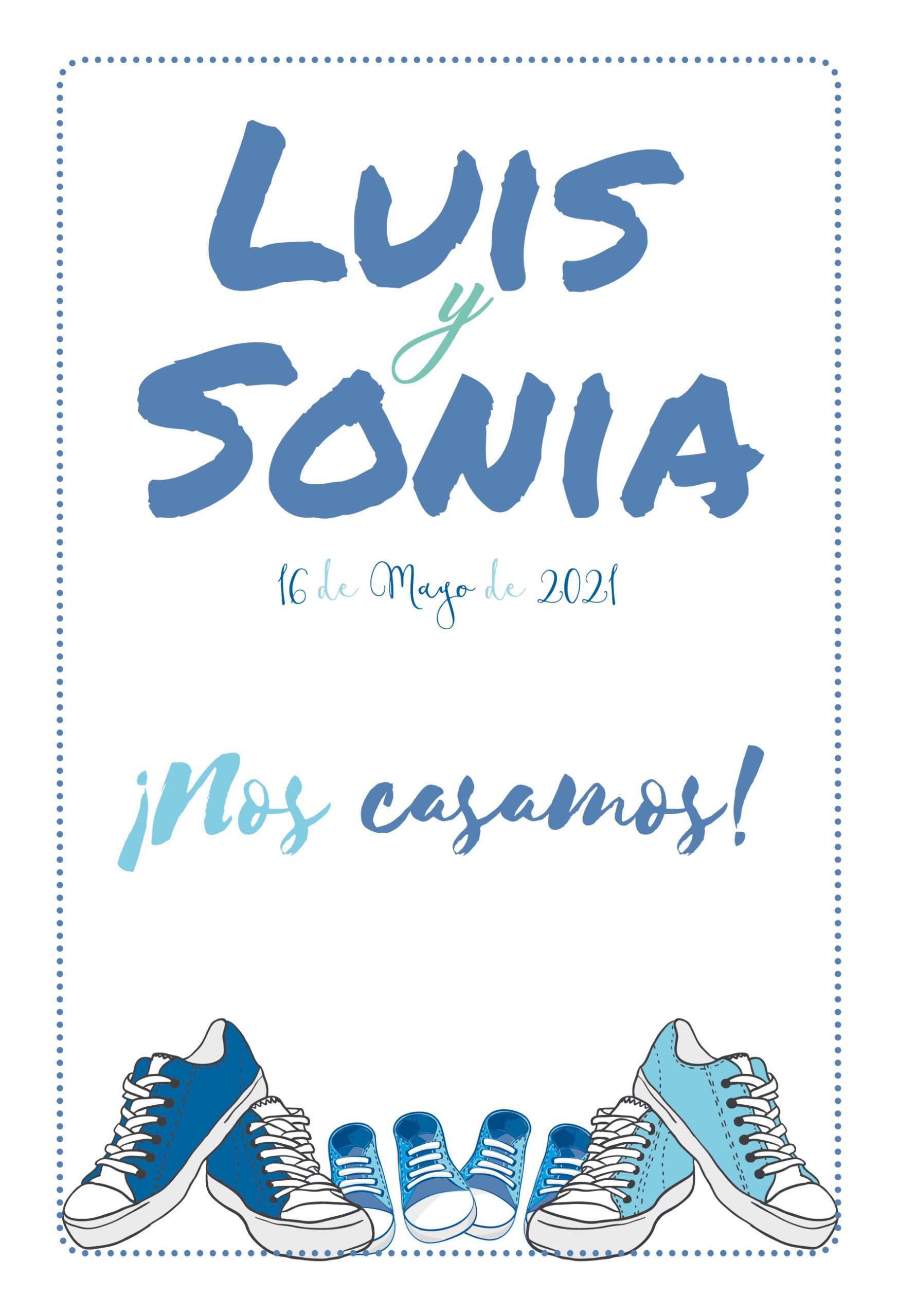 Invitaciones de Boda Especial Familias Zapatillas