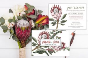 Invitaciones de Boda Florales Protea