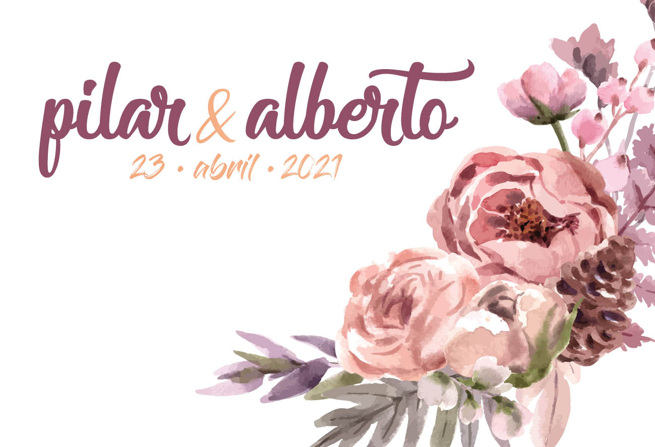 Invitación Boda Flores Secas Elegantes