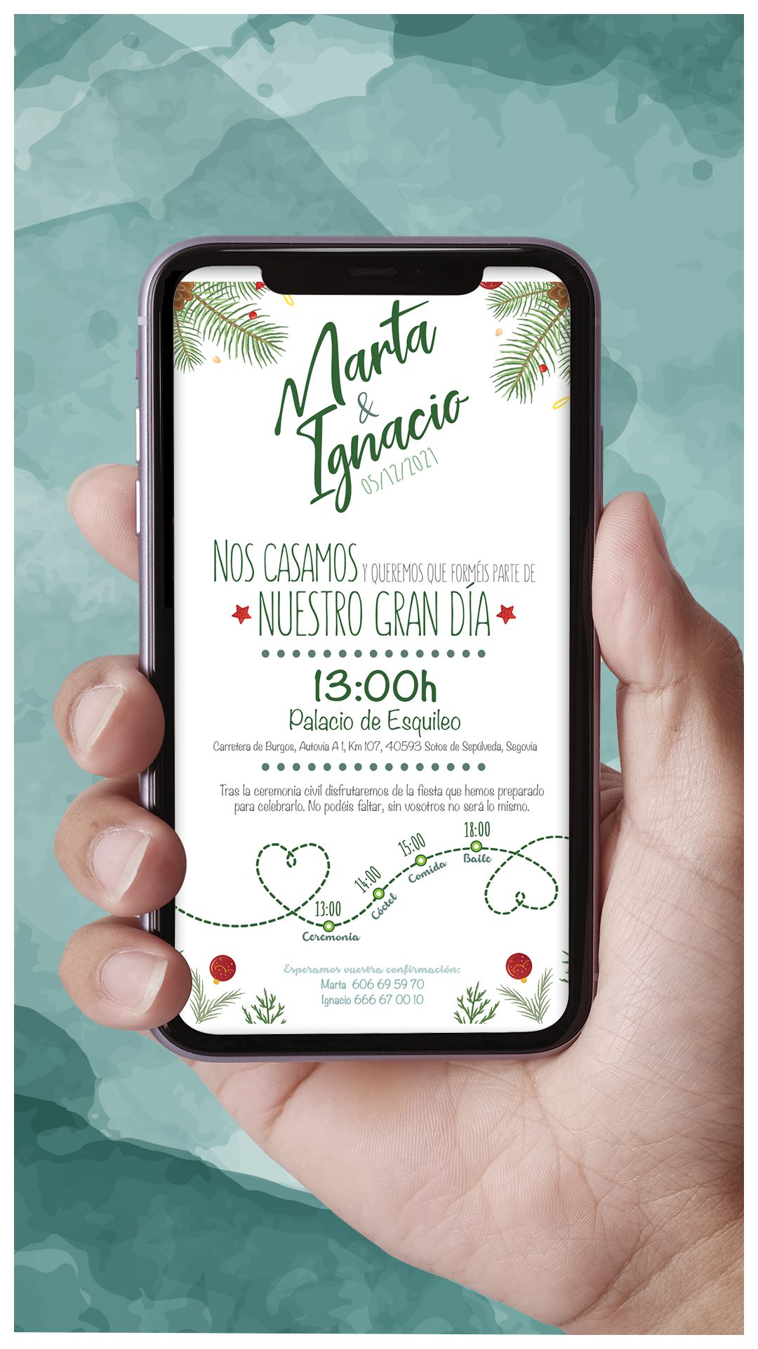 Invitación Navidad Estrellas Digital