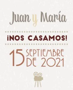 save the date invitaciones boda cine clásico