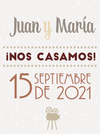 save the date invitaciones boda cine clásico