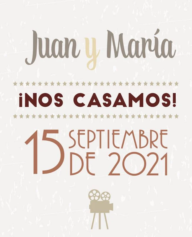 save the date invitaciones boda cine clásico